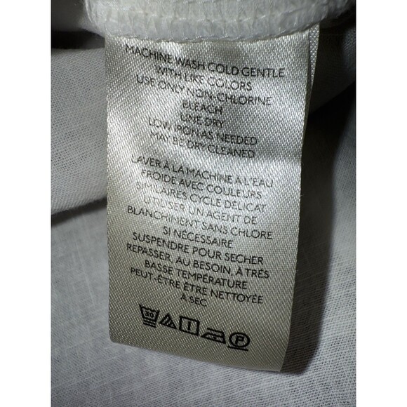 We The Free Free People White Linen Cotton Oversized Button Down Shirt M Boho - Picture 13 of 14